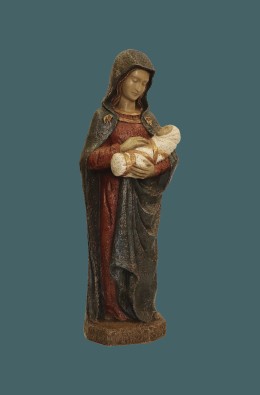 Our Lady Of Autun - Red / Blue - 45 Cm