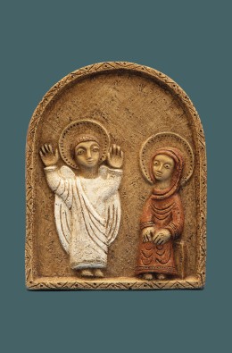 The Annunciation - Low Relief - Brown - 22 Cm