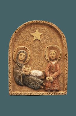 The Nativity - Low Relief - Brown - 21 Cm