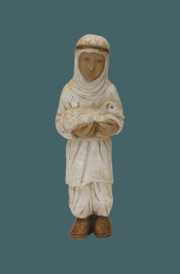 Shepherd With Lamb  - White - 31 Cm