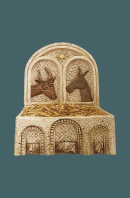 Manger With Cow And Donkey - Big Autun...