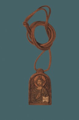 Medalla Del Cristo - Verde / Siena - 4 Cm