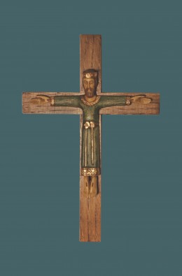 Christ Priest With Cross - Green - 11 / 19 Cm