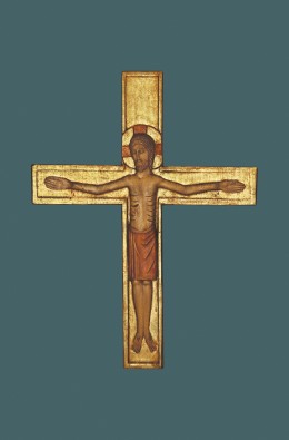Cristo En La Cruz - Dorado - 33 Cm
