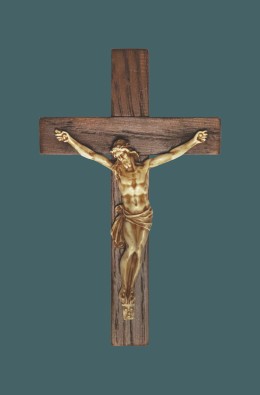 Crucifix - Wood / Ivory Resin - 15 Cm