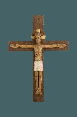 Bethlehem Crucifix - White / Brown - 30 Cm