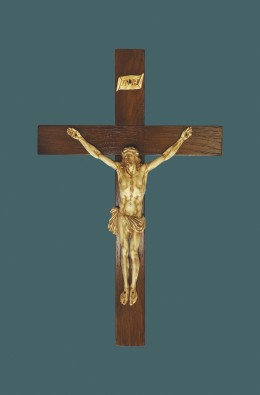 Crucifix - Wood / Ivory Resin - 43 Cm
