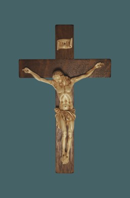 Crucifixo - Marfinite / Madeira - 23 Cm