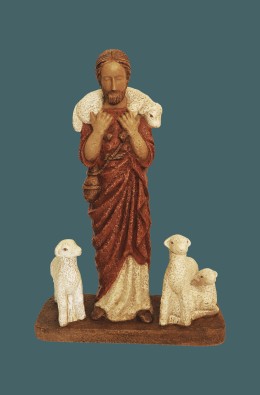 Good Shepherd With 2 Sheep - White/ Red -...