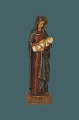 Our Lady Of Autun - Blue / Red - 14 Cm