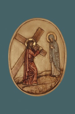 Jesús Encuentra A Su Madre - Medallon - 13 Cm