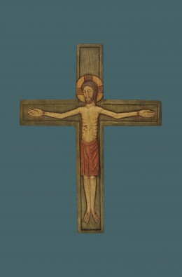 Cristo En La Cruz - Rojo / Fondo Verde -...