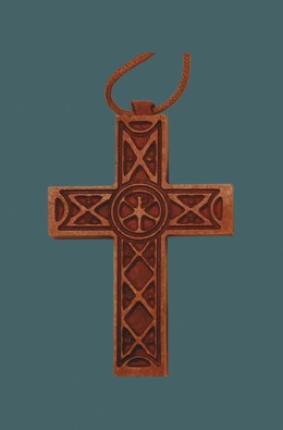 Small Cross Carved With Wire - Brown - 6 Cm